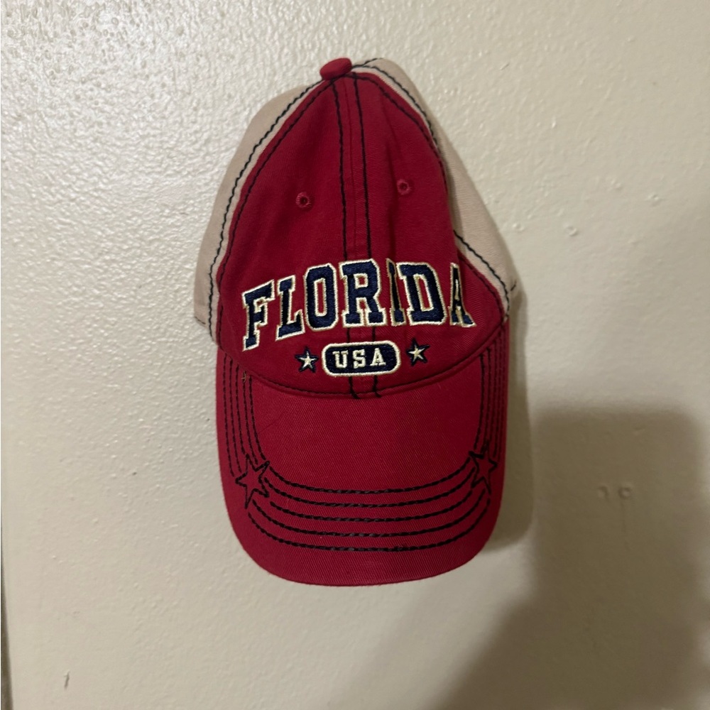 Red Florida USA Baseball Cap